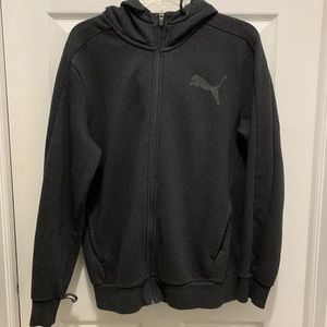 Mens Puma Full Zip Hoodie Gray Heather size M